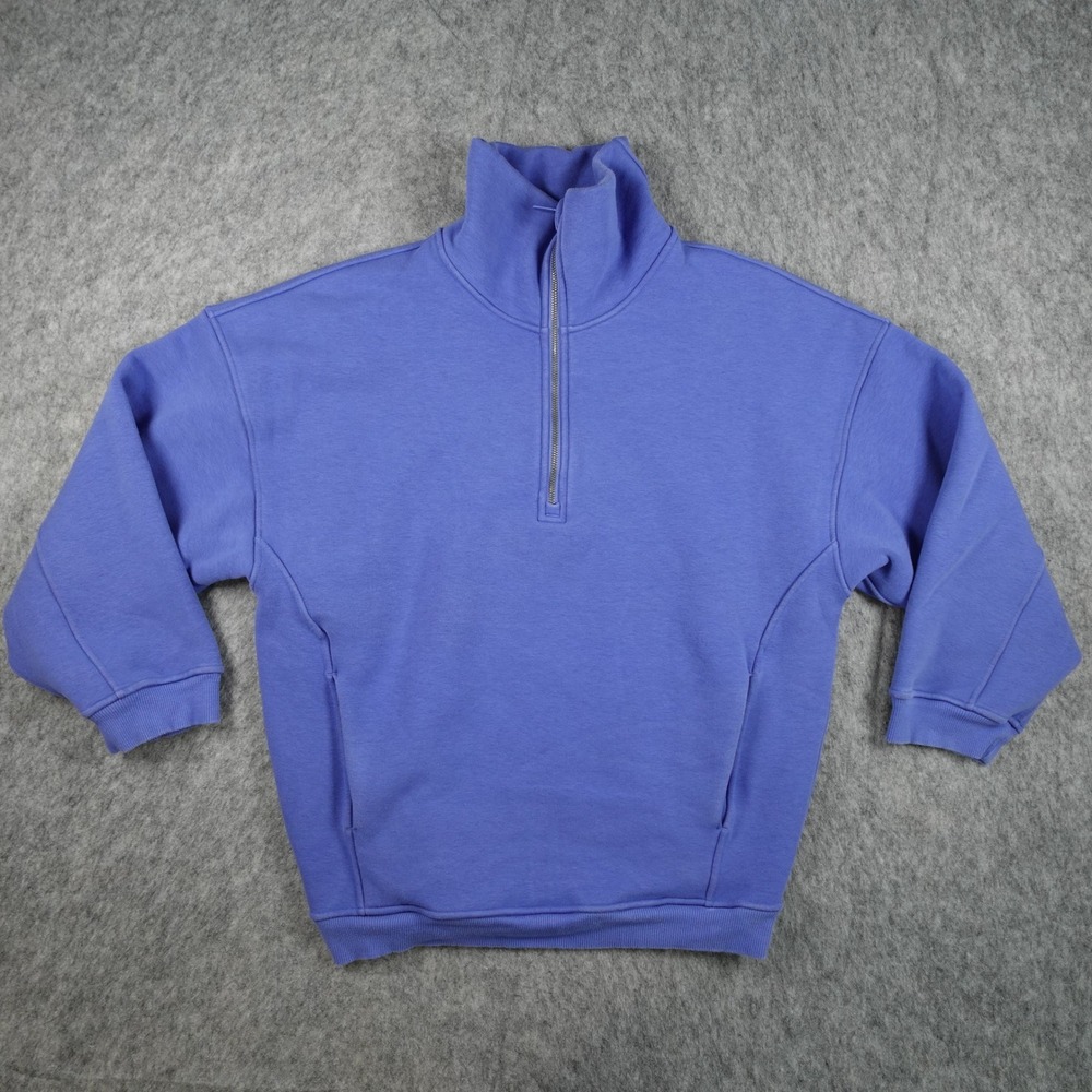 Lululemon Sweatshirt Women XS/S Blue Thick Fleece Half Zip Wild Indigo